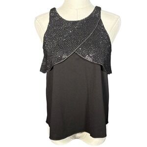 Emporio Armani Black Crystal Embellished Tank Top IT 40 US 4